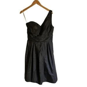 David’s Bridal One‎ Shoulder Formal Black A Line Dress Size 6